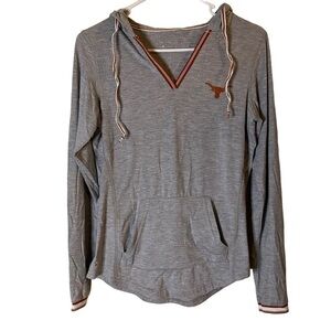 NWT Antigua Texas Long Horn Grey Woman Warm Up Long Sleeve Hoodie Size S